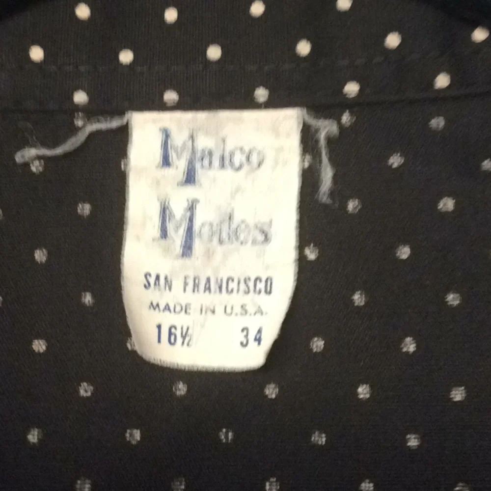 Black Pin Dot Western Shirt Size L - 34 - Picture 6 of 6